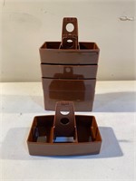 6 1/2in Stackable condiment caddy. Brown. (6)