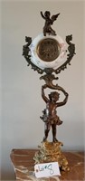 Brass & porcelain clock