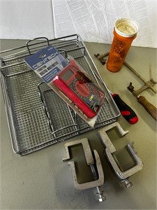 Multimeter, clamps, coping saw