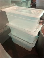3 Plastic Storage Containers with Covers