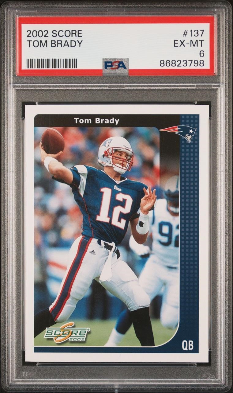 2002 Score #137 Tom Brady PSA 6 EX-MT