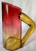 Art Deco MCM Amberina Art Glass 7.5" Pitcher