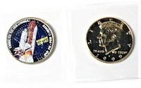Gold Plated JFK Half Dollar & Tribute to