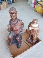 2 WOODEN FIGURINES