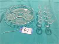 Relish Tray w/8 Goblets