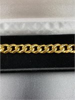 Mens Miami Cuban Link Bracelet Gold Over 7 Inch