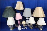 10 WORKING TABLE LAMPS W/ SHADES