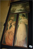 Vintage Prints in Frames; Lake Print; Victorian (2