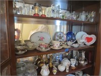 Cups & saucers, plates, vases, misc glassware