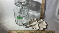 Glass Drink Dispenser, Sconce Tray