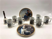 Norman Rockwell Mugs, Plate & More