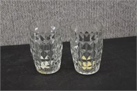 2 Jeannette Windsor Diamond Clear Glasses