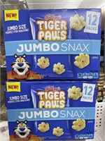 2 boxes Kellogg's tiger paws jumbo snax - 12