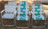 6 Aluminum Framed Nylon Webbed Lawn Chairs