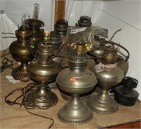 Lot #766 - (12) Oil and Electrified Table Lamps