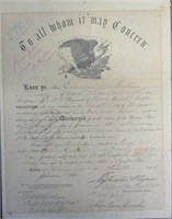 Abraham Lincoln Signed Military Discharge:  1863