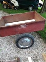 Red Metal Utility Wagon 2 Wheel