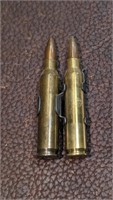 Pair 556 Bullets in Belt Link