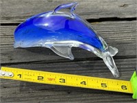 Glass Dolphin Paperweight