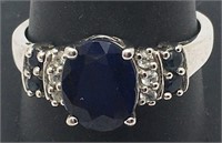 Sterling Silver Blue Stone Ring