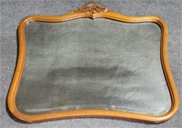 Carved beveled vintage mirror, 35 x 38