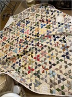 6 point star quilt excellent condition hand