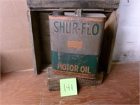 Vintage Shur Flo Motor oil can