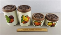 Vintage Cheinco Canister Set w/ Fruit Pattern