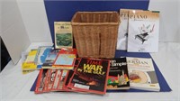 Magazine Basket w/Time Magazines-Gulf War Era&more