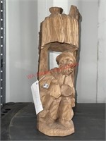 14in Wood Carving of Miner  (Connex 2)