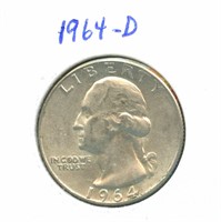 1964-D Washington Silver Quarter