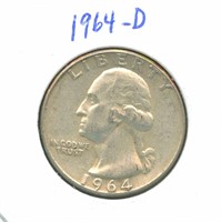 1964-D Washington Silver Quarter