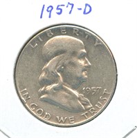 1957-D Franklin Silver Half Dollar