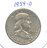 1954-D Franklin Silver Half Dollar