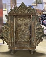 (V) Vintage Wooden Carved Religious Altar 36” x 9