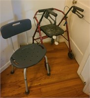 Elderly Assistance Walker & Shower Stool