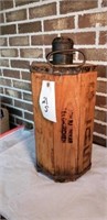Wooden Box w/ Green Jar & Lid