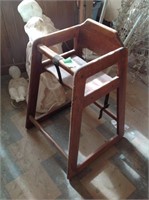 Wood restaurant high chair