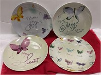 4 Kathy Davis Butterfly Promise Porcelain Plates
