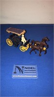 Vintage horse and carriage figurine
