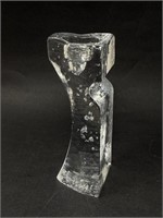 Large Sculptured Kosta Boda Glass Candlestick