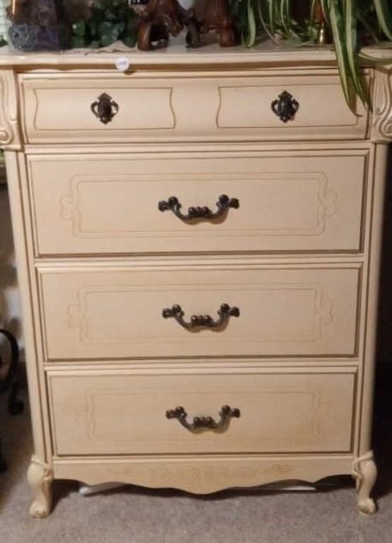 Vintage Provincial Style Chest of Drawers Dresser