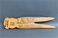 24 Hour Laundry Advertising Sign 19"