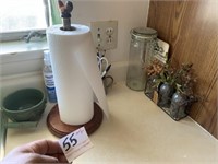 Paper Towel Holder & Right Side Counter Contents