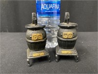Vintage Potbelly Stove S & P Shakers