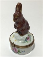 Limoges Porcelain Rabbit Trinket Box
