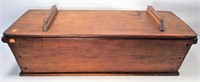 Softwood Dough Box, cherry finish, tapered sides,