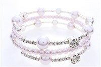 Cuff Flec Bracelet Pearls & Swarovski Elements