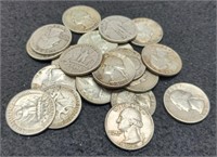 (20) Silver Washington Quarters