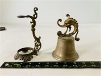 brass bell and holder